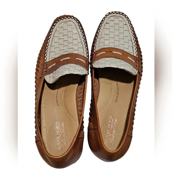 Brass Boot Other - Brass Boot Walking Gloves Sheepskin Lined Men 9.5 Brown Tan Woven Preppy Loafers